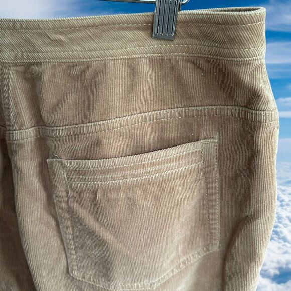 St. John Sport by Marie Gray Brown Corduroy Pants Size 12 Wide Leg High Rise - Picture 6 of 9